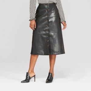 Who What Wear Women’s Midi Leather Skirt